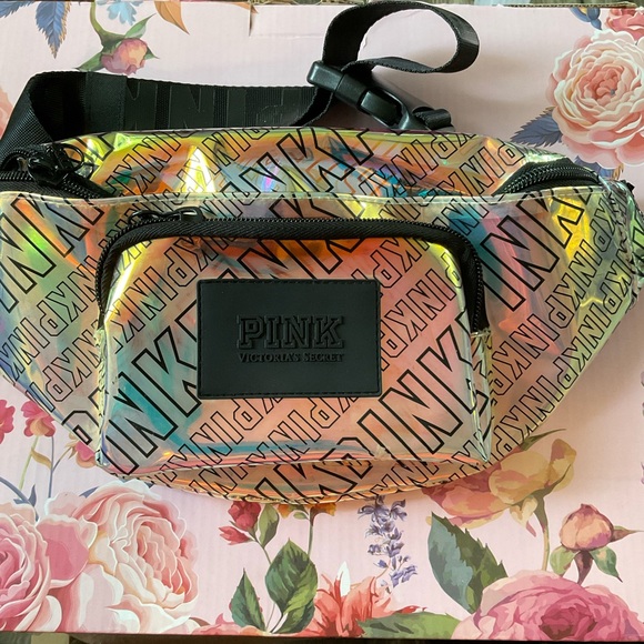PINK Victoria's Secret Iridescent Mini Bag, aprox. 15” X 7.5” strap aprox. 45” - Picture 2 of 3